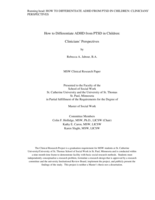 How to Differentiate ADHD from PTSD in Children: Clinicians' Perspectives