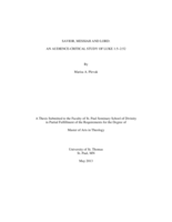 SAVIOR, MESSIAH AND LORD: AN AUDIENCE-CRITICAL STUDY OF LUKE 1:5–2:52