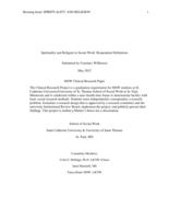 Spirituality and Religion in Social Work: Respondent Definitions
