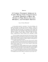 A Catholic University Approach to Campus Speech: Using Constitutional Academic Freedom to Hold the Tension of Free Speech, Inclusive Diversity, and University Identity