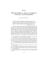 The Sad Spiritual State of American Colleges and Universities