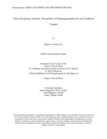 Urban Elementary Teachers' Perceptions of Challenging Behaviors and Childhood Trauma