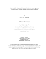 Behavior & Developmental Treatment Models for Autism Spectrum Disorders: Factors Guiding Clinician Preference and Perceptions