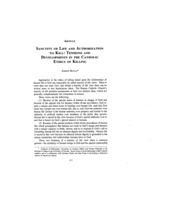 Sanctity of Life and Authorization to Kill: Tensions and Developments in the Catholic Ethics of Killing