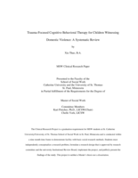 Trauma-Focused Cognitive Behavioral Therapy for Children Witnessing Domestic Violence: A Systematic Review