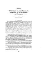 A Critique of John Noonan's Approach to Development of Doctrine