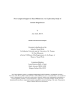 Post-Adoption Support in Rural Minnesota: An Exploratory Study of Parents' Experiences