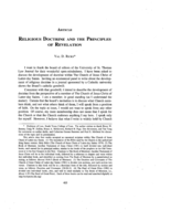 Religious Doctrine and the Principles of Revelation