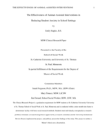 The Effectiveness of Animal-Assisted Interventions in Reducing Student Anxiety in School Settings