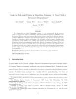 Goals as Reference Points in Marathon Running: A Novel Test of Reference Dependence
