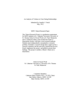 An Analysis of Violence in Teen Dating Relationships