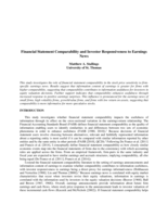Financial Statement Comparability and Investor Responsiveness to Earnings News