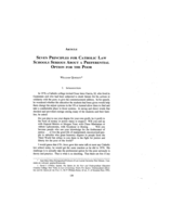 Seven Principles for Catholic Law Schools Serious About a Preferential Option for the Poor