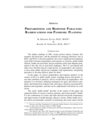 Preparedness and Response Paralysis: Ramifications for Pandemic Planning