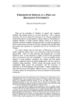 Freedom of Speech at a Private Religious University