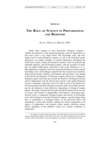 The Role of Science in Preparedness and Response