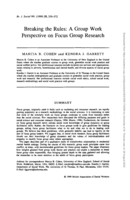 Breaking the Rules: A Group Work Perspective on Focus Group Research