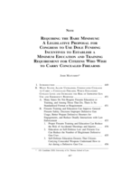 Requiring the Bare Minimum: A Legislative Proposal for Congress to Use Dole Funding Incentives to Establish a Minimum Education and Training Requirement for Citizens Who Wish to Carry Concealed Firearms