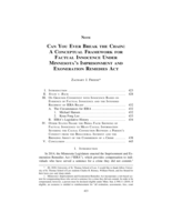 Can You Ever Break the Chain: A Conceptual Framework for Factual Innocence Under Minnesota's Imprisonment and Exoneration Remedies Act