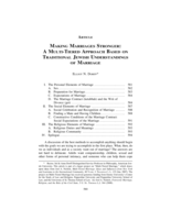 Making Marriages Stronger: A Multi-Tiered Approach Based on Traditional Jewish Understandings of Marriage