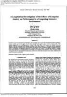 A Longitudinal Investigation of the Effects of Computer Anxiety on Performance in a Computing-Intensive Environment