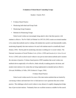 Evaluation of School-Based Counseling Groups