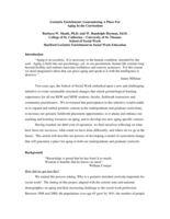 Geriatric Enrichment: Guaranteeing a Place for Aging in the Curriculum