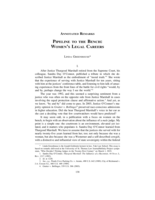 Pipeline to the Bench: Women's Legal Careers
