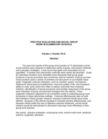 Practice Evaluation and Social Group Work in Elementary Schools