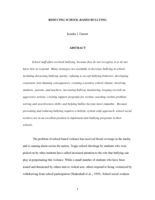Reducing School-Based Bullying