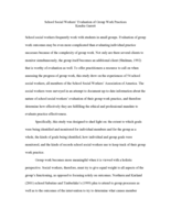 School Social Workers’ Evaluation of Group Work Practices