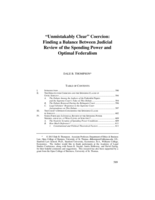 "Unmistakably Clear" Coercion: Finding a Balance between Judicial Review of the Spending Power and Optimal Federalism