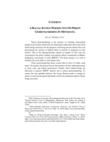 A Racial Justice Perspective on Prison Gerrymandering in Minnesota