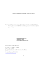 Attrition In Psychotherapy: A Survival Analysis