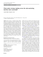 What Makes Strategy Making Across the Sales-Marketing Interface More Successful?