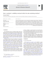 How is Marketers' Credibility Construed Within the Sales-Marketing Interface?