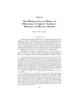 The Prerogative of Mercy in Minnesota: Current Clemency Process and Recent Trends