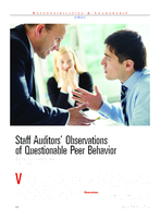 Staff Auditors’ Observations of Questionable Peer Behavior: The View from the Other Side