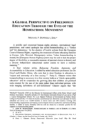 A Global Perspective on Freedom in Education through the Eyes of the Homeschool Movement