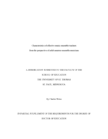Characteristics of effective music ensemble teachers from the perspective of adult amateur ensemble musicians