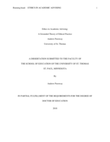 Ethics in Academic Advising: A Grounded Theory of Ethical Practice