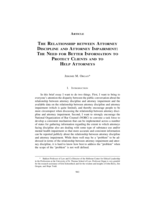 The Relationship between Attorney Discipline and Attorney Impairment: The Need for Better Information to Protect Clients and to Help Attorneys