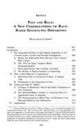Pain and Race: A New Understanding of Race-Based Sentencing Disparities