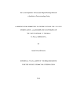 The Lived Experience of Associate Degree Nursing Directors A Qualitative Phenomenology Study