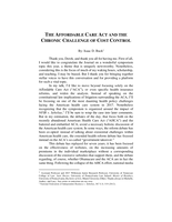 The Affordable Care Act and the Chronic Challenge of Cost Control