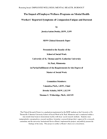 The Impact of Employee Wellness Programs on Mental Health Workers’ Reported Symptoms of Compassion Fatigue and Burnout