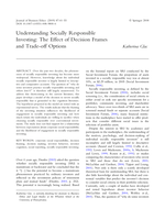 Understanding Socially Responsible Investing: The Effect of Decision Frames and Trade-off Options