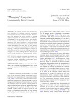 "Managing" Corporate Community Involvement