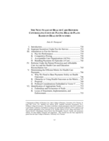 The Next Stage of Health Care Reform: Controlling Costs by Paying Health Plans Based on Health Outcomes
