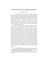 The Psychology of Conspiracy Theories